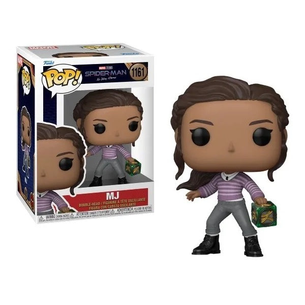 Confezione originale Funko con loghi Spider-Man No Way Home MJ colori viola marrone grigio nero