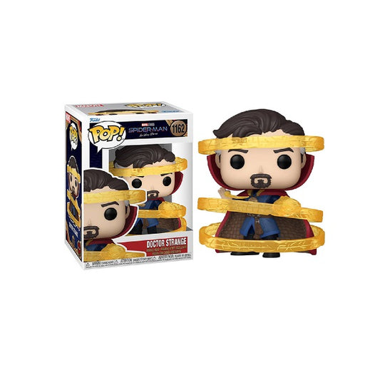 Confezione originale Funko con loghi Spider-Man No Way Home Doctor Strange colori rosso blu giallo