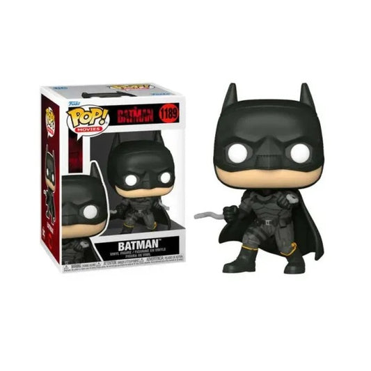 Confezione originale Funko con loghi The Batman colori nero bianco grigio giallo