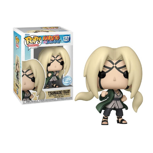 Confezione originale Funko con loghi Naruto Shippuden Tsunade (Creation Rebirth) colori giallo nero verde grigio