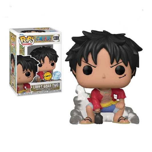 Confezione originale Funko con loghi One Piece Luffy Gear Two Chase colori nero rosso blu