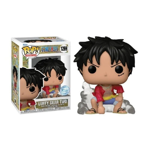 Confezione originale Funko con loghi One Piece Luffy Gear Two colori nero rosso blu