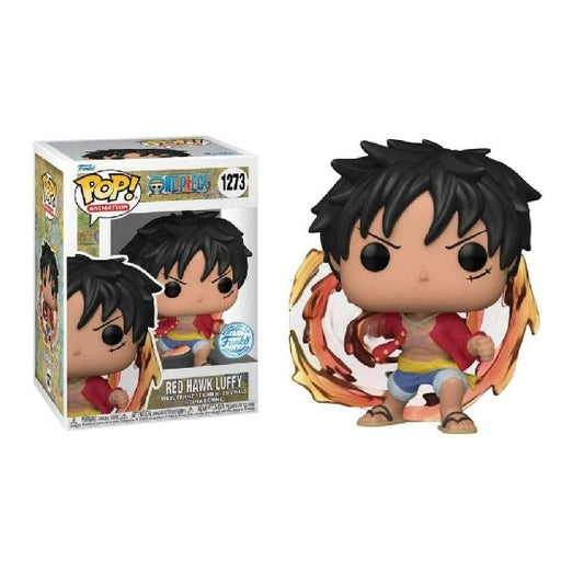 Confezione originale Funko con loghi One Piece Red Hawk Luffy colori nero rosso blu