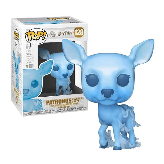 Confezione originale Funko con loghi Harry Potter Patronus Severus Snape colori azzurro bianco oro