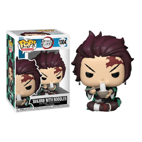 Confezione originale Funko con loghi Demon Slayer Tanjiro With Noodles colori marrone verde bianco