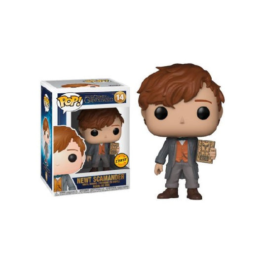 Confezione originale Funko con loghi Crimes Of Grindelwald Newt Scamander Chase colori grigio marrone arancione