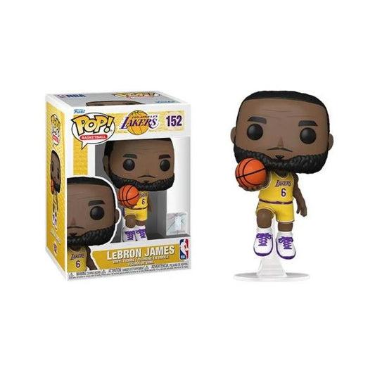 Confezione originale Funko con loghi Los Angeles Lakers Lebron James colori giallo bianco viola