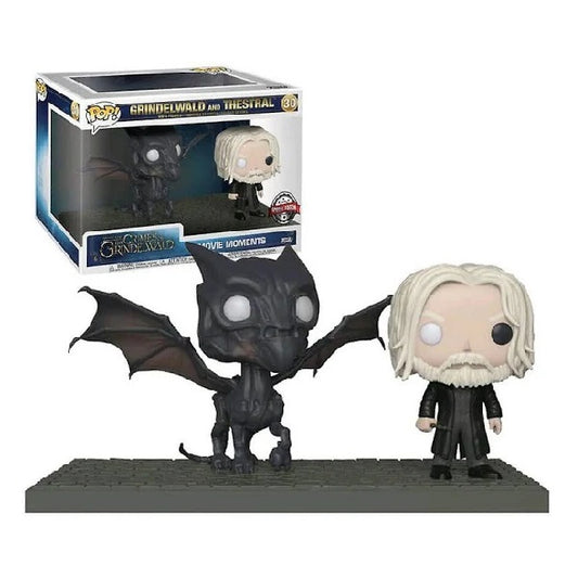 Confezione originale Funko con loghi Crimes of Grindelwald Grindelwald and Thestral colori bianco nero grigio