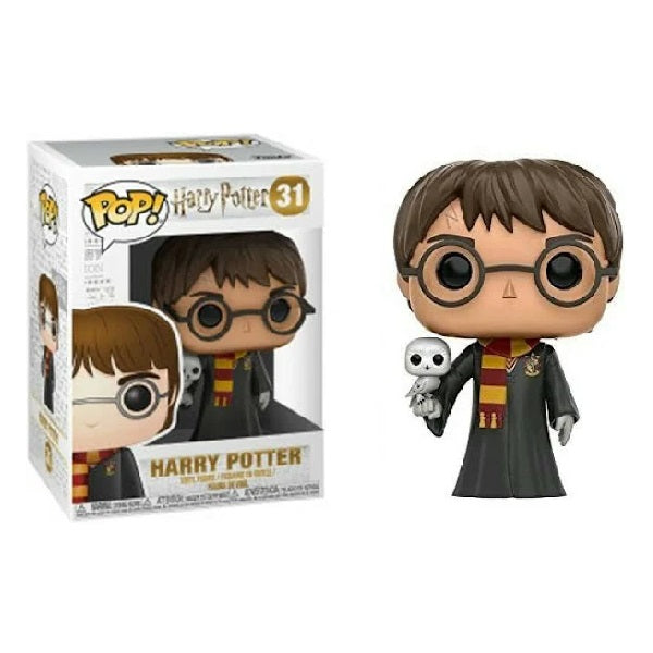 Confezione originale Funko con loghi Harry Potter colori grigio giallo rosso