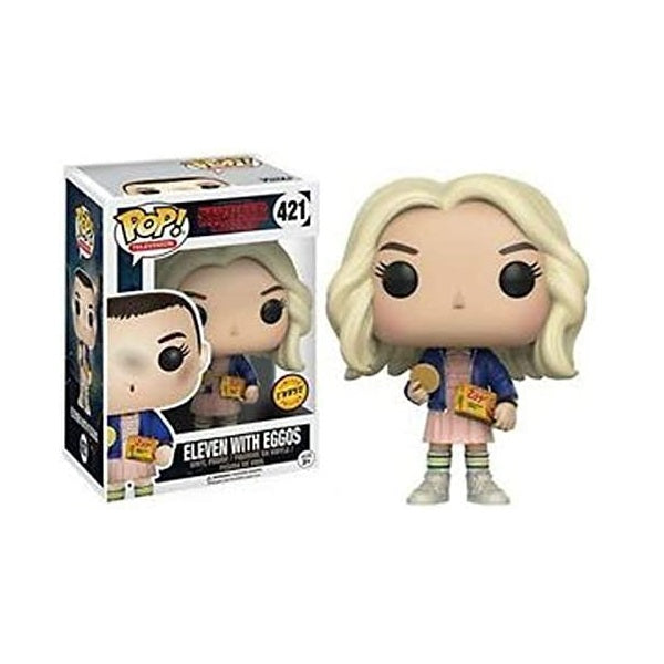 Confezione originale Funko con loghi Stranger Things Eleven With Eggos Chase colori giallo blu rosa