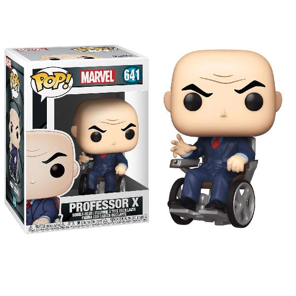 Confezione originale Funko con loghi Marvel Proffessor X colori blu rosso nero