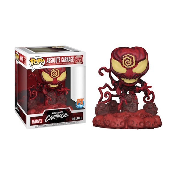 Confezione originale Funko con loghi Absolute Carnage Deluxe colori giallo rosso bordeaux