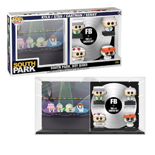 Confezione originale Funko con loghi Soth Park Boy Band Kyle Stan Cartman Kenny colori bianco verde rosso azzurro