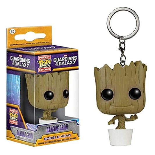 Confezione originale Funko con loghi Guardians Of The Galaxy Dancing Groot Keychain colori marrone bianco nero