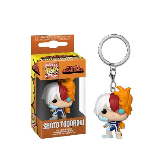Confezione originale Funko con loghi Keychain My Hero Academia Shoto Todoroki colori bianco rosso arancione blu