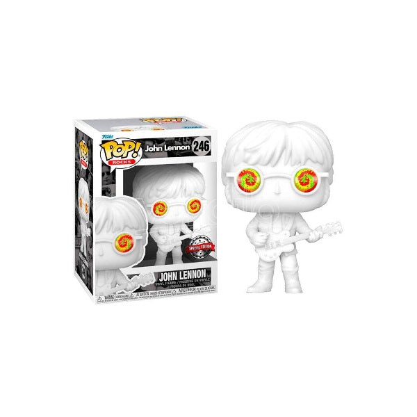 Confezione originale Funko con loghi Rocks John Lennon colori bianco giallo verde rosso