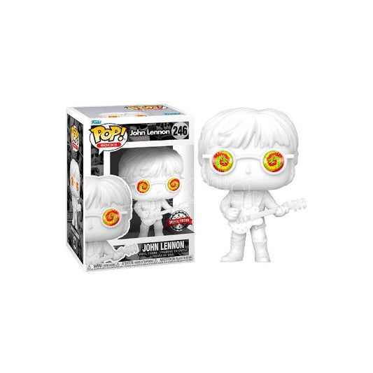 Confezione originale Funko con loghi Rocks John Lennon colori bianco giallo verde rosso
