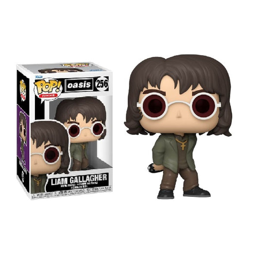 Confezione originale Funko con loghi Oasis Liam Gallagher colori marrone verde nero bianco