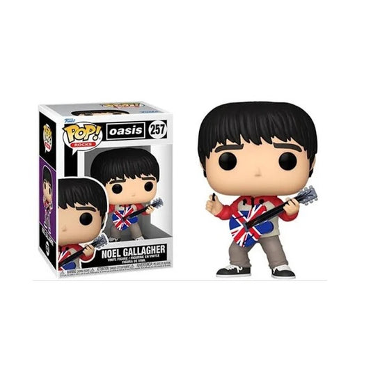 Confezione originale Funko con loghi Rocks Oasis Noel Gallagher colori rosso blu bianco nero