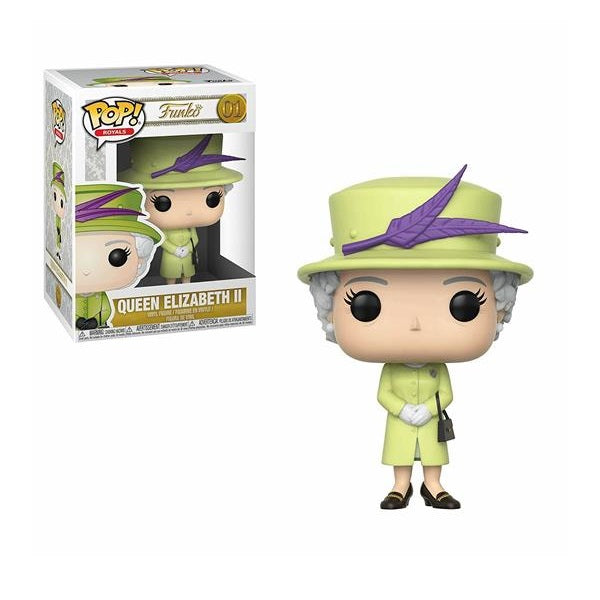 Confezione Originale Funko con loghi Royals 01 Queen Elizabeth II colori verde viola nero