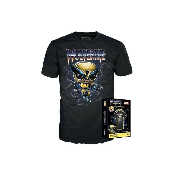 Confezione originale Funko con loghi Marvel Wolverine Tees colori nero giallo blu