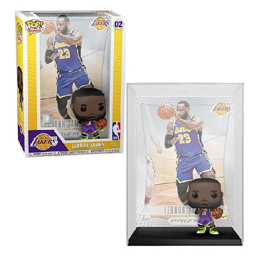 Confezione originale Funko con loghi Trading Cards NBA Lebron James colori viola giallo nero