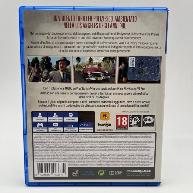L.A.Noire Sony Playstation 4 Pal Ita (USATO)