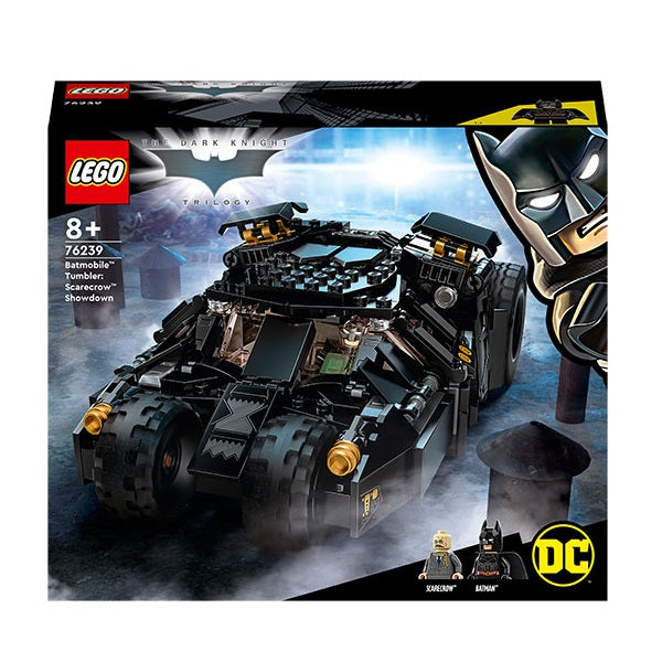 scatola ufficiale lego nera con batmobile tumbler batman the dark knight e logo dc comics