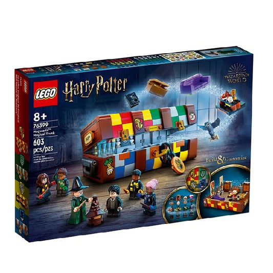 Confezione originale Lego Harry Potter Baule Magico, con personaggi. Colori Blu, Marrone e multicolore.