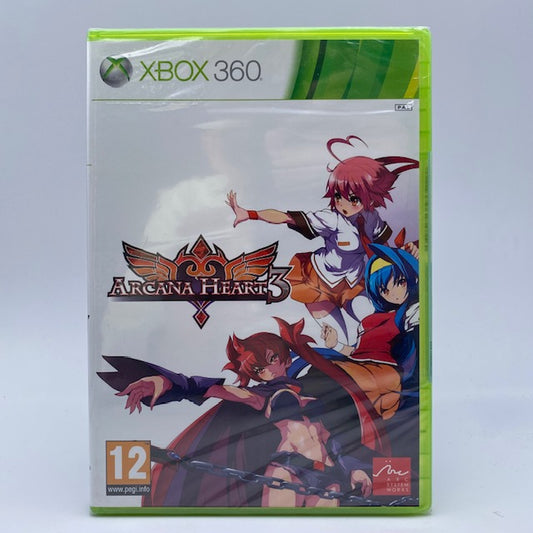 logo arcana hearts 3 ragazze in stile anime su sfondo bianco