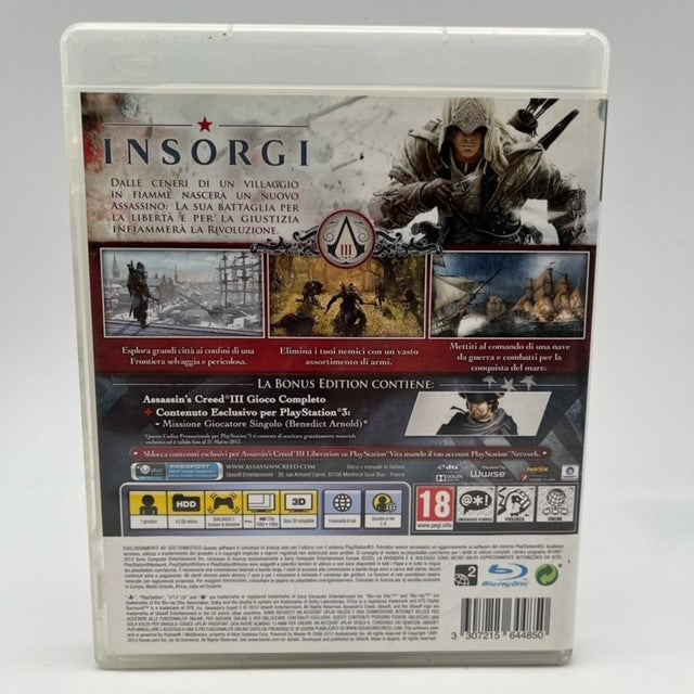 Assassin's Creed III Sony Playstation 3 Pal Ita (USATO)
