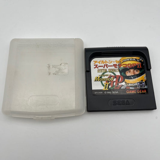 Ayrton Senna's Super Monaco GP 2 Sega Game Gear Loose NTSC,, ayrton senna con casco giallo su etichetta