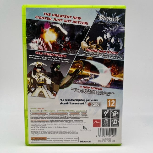 Blaz Blue Continuum Shift Microsoft Xbox 360 Pal Uk (USATO)