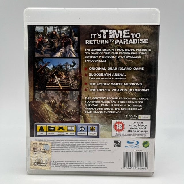 Dead Island Game Of The Year Edition Sony Playstation 3 Pal Uk (USATO)