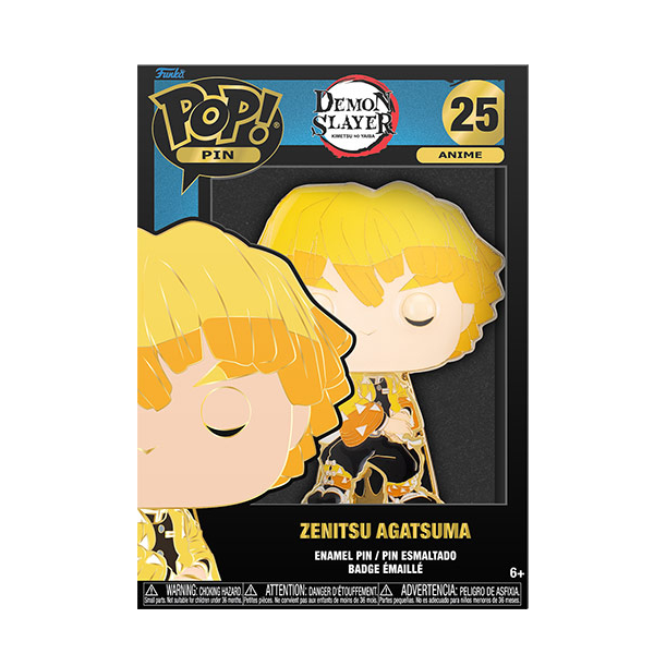 Figure PIN di Zanitsu Agatsuma, tratta da Demon Slayer. Altezza 9 cm. Materiale: Metallo.