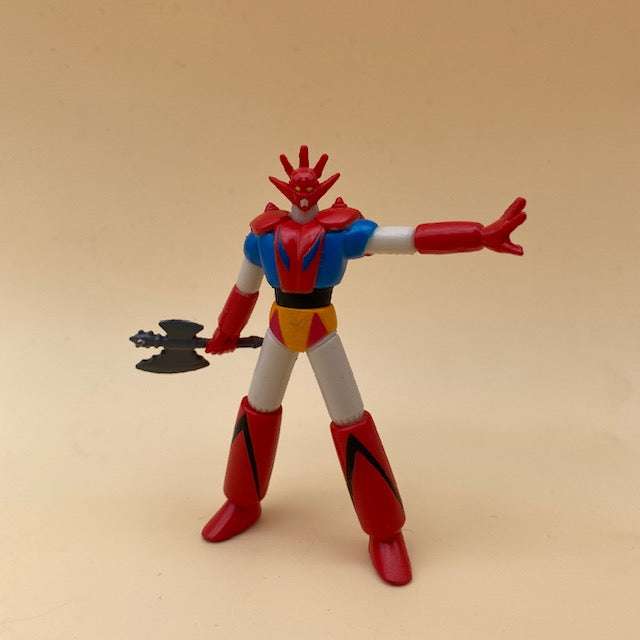 Go Nagai Getter Robot G - Jet Robot Minifigure Bandai, altezza 8 cm, robot anni 80 rosso, blu,giallo e grigio