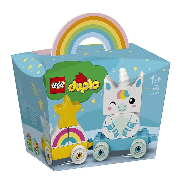 Confezione originale Lego Con loghi Duplo Unicorno colori azzurro bianco verde