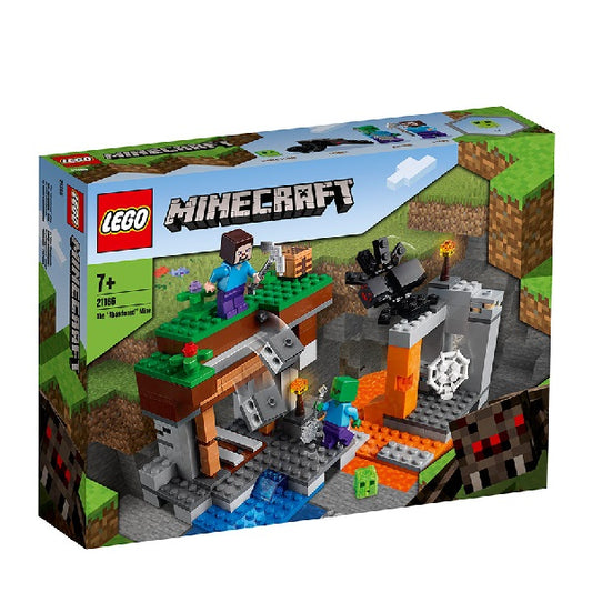 Confezione originale Lego con loghi minecraft la miniera abbandonata colori verde grigio marrone