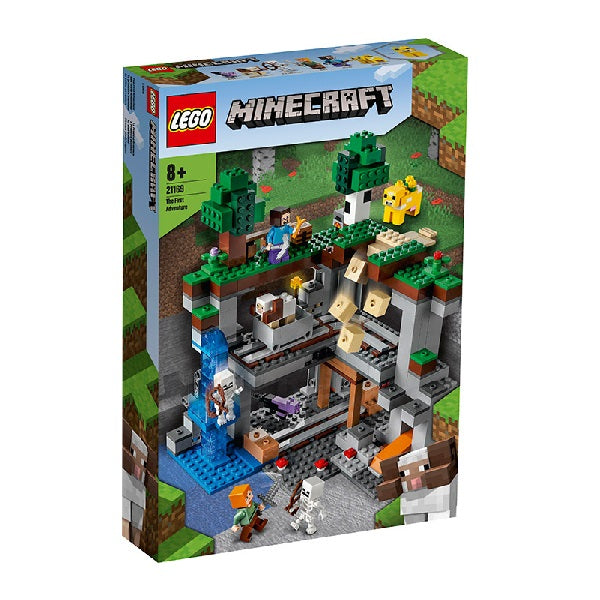 Confezione originale Lego con loghi minecraft la prima avventura colori verde grigio marrone