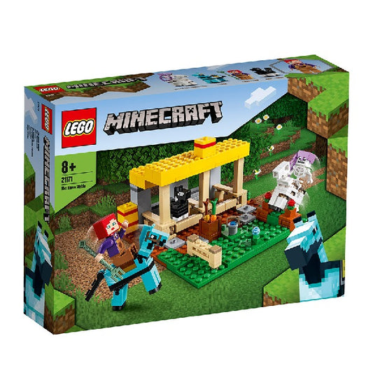 Confezione originale Lego con loghi minecraft scuderia colori azzurro verde giallo bianco