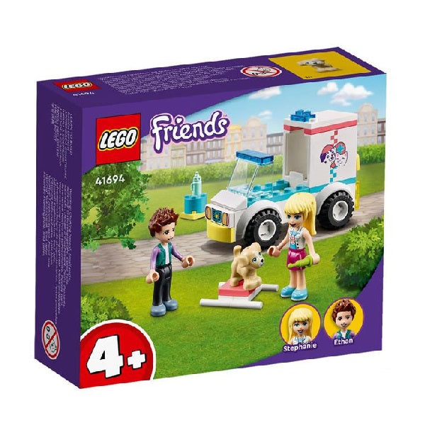 Confezione originale Lego con loghi friends ambulanza clinica veterinaria colori bianco azzurro verde viola