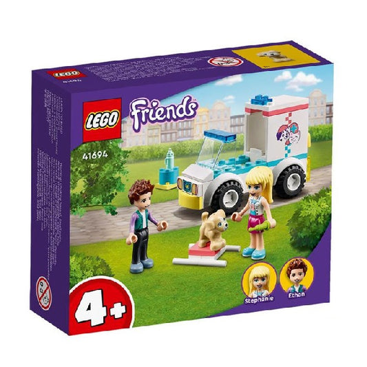 Confezione originale Lego con loghi friends ambulanza clinica veterinaria colori bianco azzurro verde viola