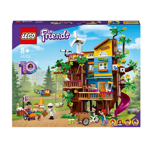 Confezione originale Lego con loghi friends casa albero dell'amicizia colori azzurro giallo marrone verde viola
