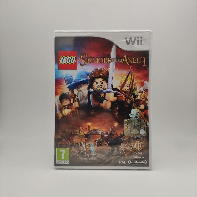 sfondo con battaglia arancione, marrone,rosso. protagonisti signore degli anelli in versione lego