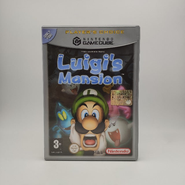 grigio, scritta blu, luigi verde, fantasmi blu,bianco, e rosa