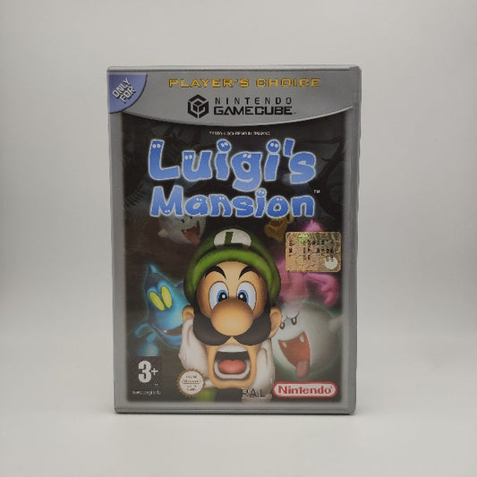 grigio, scritta blu, luigi verde, fantasmi blu,bianco, e rosa