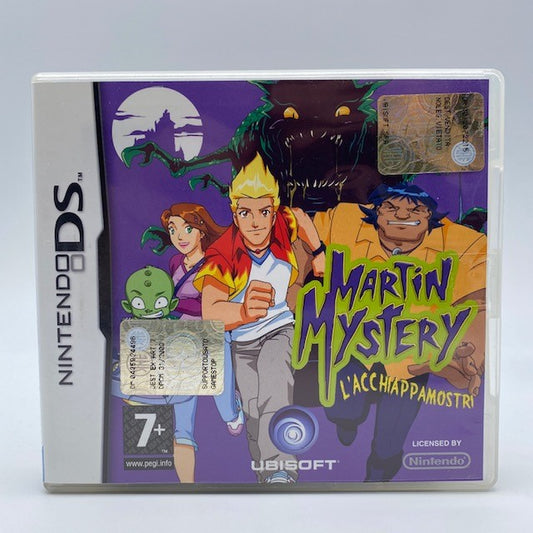 Personaggi maschili e femminili che scappano da mostri su sfondo viola