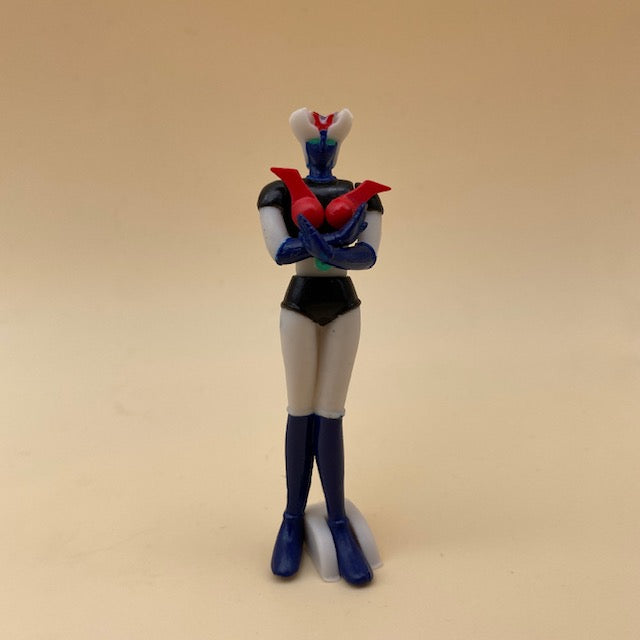 Minerva X Minifigure 7,5 CM Bandai, persoanggio Mazinga Z, robot femminile grigio,blu,nero e rosso