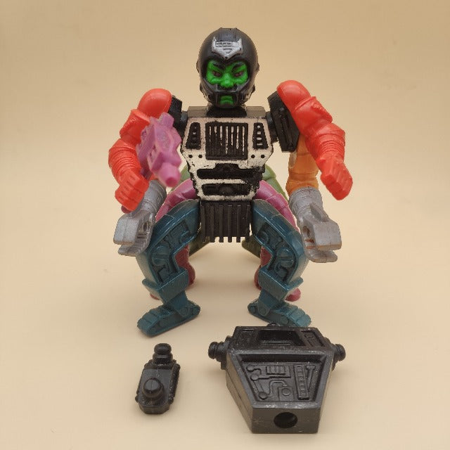 multi-bot personaggio masters of the universe, motu, pezzi smontabili, roso,nero,blu, viola,verde, anno 1985,mattel