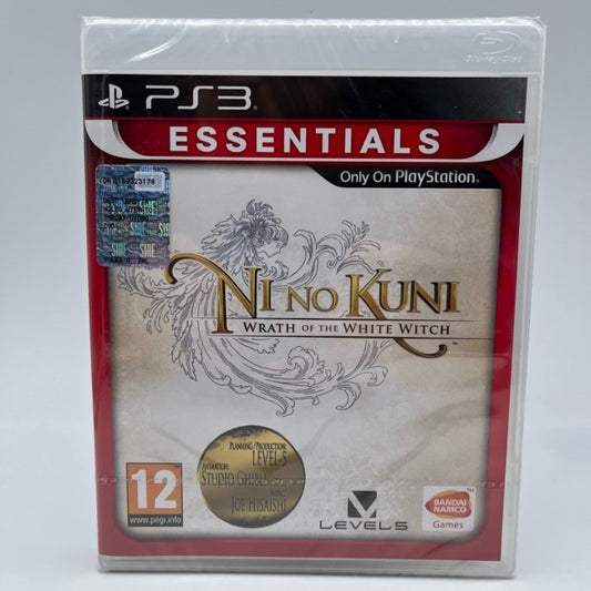 logo ni no kni wrath of the white witch con sagoma stilizzata di donna su sfondo beige